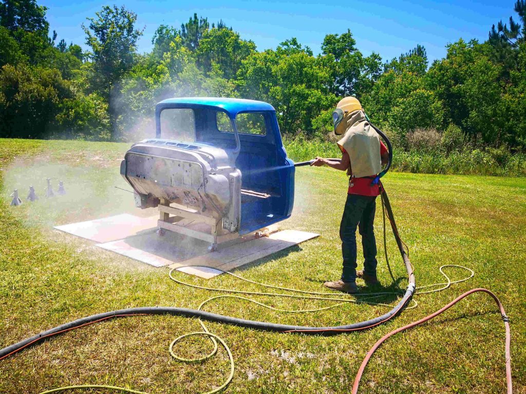 Chevy truck sandblasting in Ocala, FL - Ocala Sandblasting