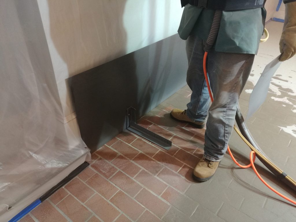 House brick floor sandblasting paint removal in Ocala, FL - Ocala Sandblasting