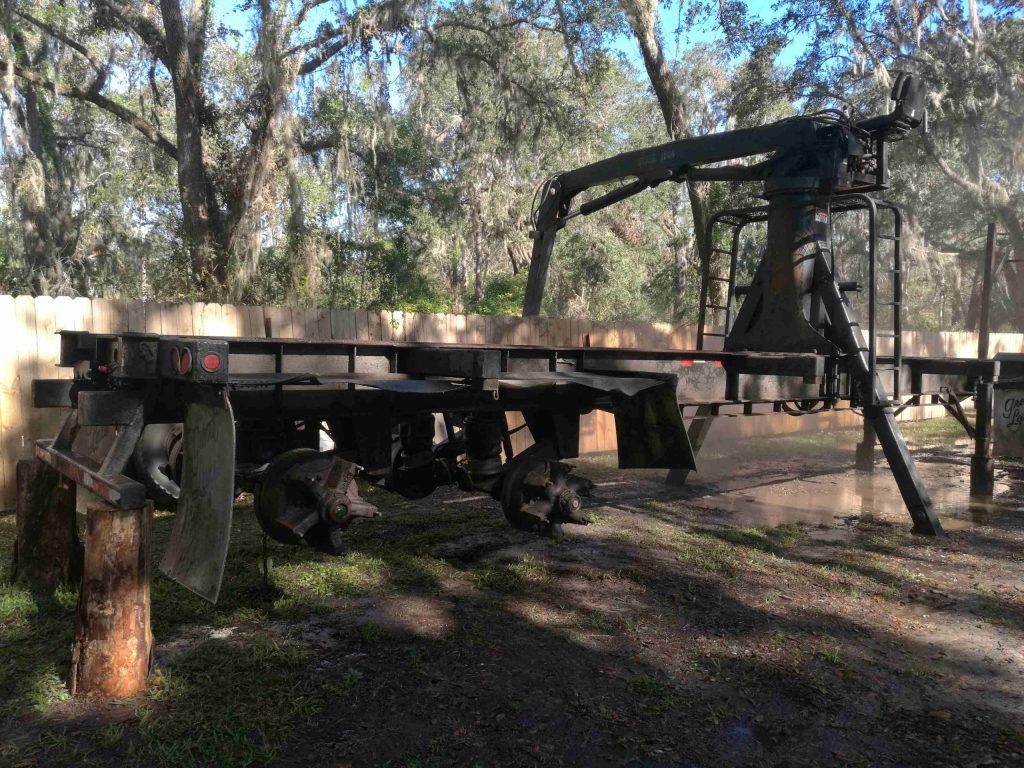 Log Tractor Trailer sandblasting in Ocala, FL - Ocala Sandblasting