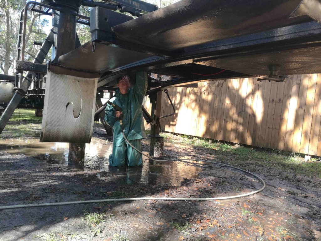 Log Tractor Trailer sandblasting in Ocala, FL - Ocala Sandblasting