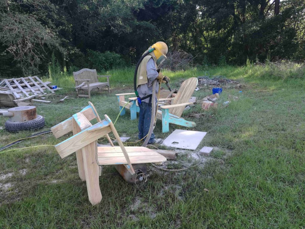 Wood furniture sandblast paint removal in Ocala, FL - Ocala Sandblasting